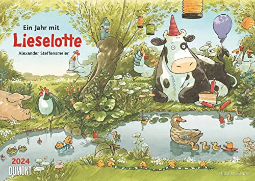 Die Kuh Lieselotte - Kalender 2024 - DUMONT-Verlag - illustriert von Alexander Steffensmeier - Kinderkalender - Wandkalender - 42 cm x 29,7 cm