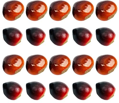 Holibanna 20 Stück Chinesische Kastanien Künstliche Nussornamente Dekoration Für Tisch Herbstdeko Künstliche Kastanien Gemischte Größe Für Zuhause Geschäft