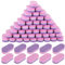 YUXIANLB Confezione Da 50 Mini Tamponi In Spugna Per Unghie Lime E Buffer Per Unghie Grana 100/180 Per Levigare E Lucidare Le Unghie Acriliche (Rosa E Viola)