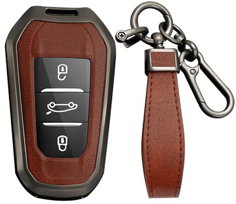KUNIO Coque de clé de Voiture Convient pour Peugeot 3008 5008 2008 308 508 208 Convient pour Opel Grandland X Astra L Convient pour Citroën C3 C4 DS5 DS7 Coque de Protection Porte-clés en métal A