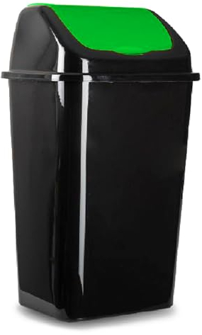Acan Tradineur - Cubo de Basura con Tapa basculante para Reciclaje - Fabricado en plástico - Capacidad: 30 litros - Reciclaje para Vidrio - 59 x 40 x 33 cm