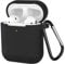 Earphone Case Cover for Apple Airpods 1st Gen/2nd Gen, Soft Silicone Protector with Keychain Designed for Airpods 2/1 Charging Case (Black)