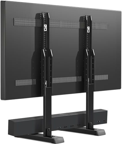 5Rcom Soporte Universal para TV, Patas Grandes para televisores curvados Planos de 37 a 86 Pulgadas con gestión de Cables, 6 ajustes de Altura, Soporte de TV de hasta 150 Libras, Soporte de Repuesto