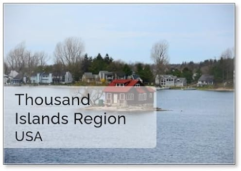 One Island in Thousand Islands Region in Fall of New York State, USA, Fridge Magnet