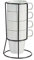 Set 4 tazas apilables blanco con estante colección VESSIA