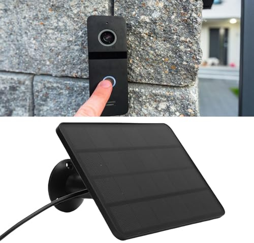 Panneau Solaire 10 W pour Sonnette, Résiste aux Conditions Météorologiques Extrêmes, Chargeur de Caméra, Sonnette Vidéo, Chargeur de Panneau Solaire avec Support Réglable à 360°