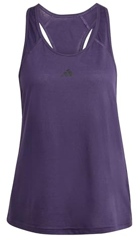 adidas Damen Train Essentials Minimal Branding Racerback Tank Top, Aurora Plum/Black, L