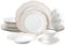 Joseph Sedgh Collection Sandra Service de table 20 pièces en porcelaine anglaise pour 4 personnes, rose pâle et doré