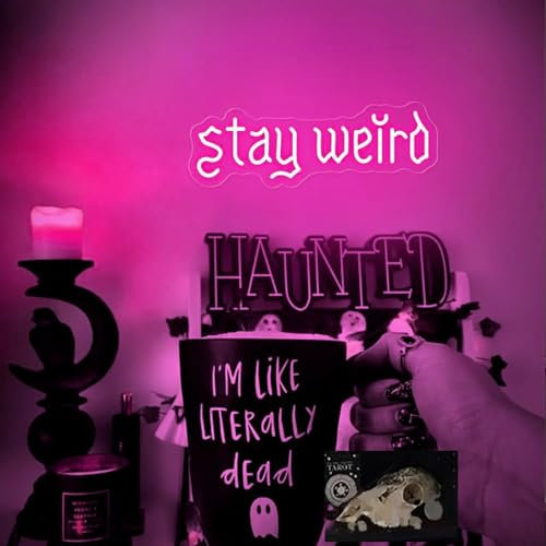 Stay Weird Neonschild Pink Neonschilder zur Wanddekoration Neonlichtschild mit USB Neonlichtern LED Neonschild für Schlafzimmer Wohnzimmer Arbeitszimmer LED Schilder zur Wanddekoration Geburtstag