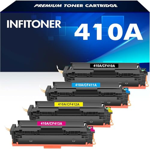 410A CF410A Toner Kompatibel für HP 410A 410X CF410A CF410X Laserjet Pro MFP M477fdw M477fnw M477fdn M377dw M452nw M452dn Toner (Schwarz Cyan Gelb Magenta, 4 Pack)