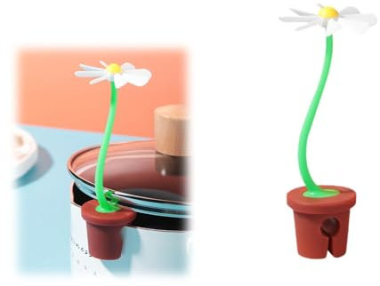 Flower Steam Releaser, Steam Releaser for Pot, Little Steam Releaser, Silicone Pot Lid Lifter with Raised Spill Guard, Pot Boil Over Preventer