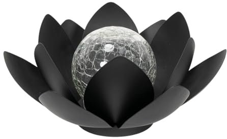 ValueLights | Waterlily Black Solar Powered Outdoor Lotus Flower Decoration Garden Light | Outdoor Lights, Home Décor & Improvement Essential