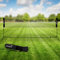 Hauki Badminton Netz, Tennisnetz 400cm, Schwarz, H156cm, Federballnetz Set inkl. 3x Federball, Transporttasche, stabilem Eisen-Gestell, Tragbares Volleyballnetz, Trainingsnetz Indoor & Outdoor, Garten