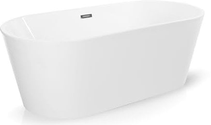 Baignoire autoportante moderne ovale en acrylique, blanc