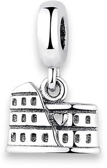 Streetculture Kolosseum Römische Könige Arena Stadion Rom Italien Europa Rom 925 Silber Charm Anhänger für Armband & Kette - Bettelarmband Anhänger Schmuck 925 Silber Zubehör Geschenk Sterlingsilber