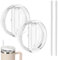 2 Pièces Couvercle Cup Etanche, 40 oz Couvercles de Rechange, Anti-Fuite Anti-poussière Accessoires avec 2 Réutilisables Paille pour Stanley Cup, Amovible Tumbler Straw Lid, Transparent