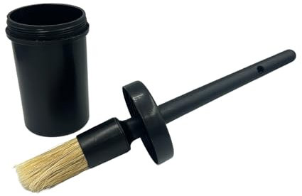 Huföl Behälter Hufpinsel Huffett Pinsel mit Kappe für Pferde Hufpflege (Schwarz Groß)