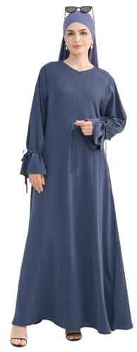 1pc Einfarbige Damen-Abaya Muslimische Dress Abaya Kleidung für Frauen