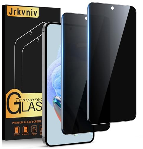 Jrkvniv Protector Pantalla de Privacidad para Xiaomi Redmi Note 12 Pro 4G/5G Cristal Templado Antiespia Protectora Vidrio Película Dureza 9H Antiarañazos Sin Burbujas Privacy Protection,2 Piezas