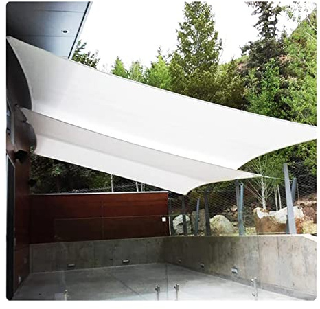 Sonnensegel, wasserdicht, UV-Schutz, rechteckig, für Garten, Terrasse, Pool, Carport, Outdoor-Markise in Weiß, erhältlich in 2 x 5 m, 3 x 6 m, 4 x 8 m
