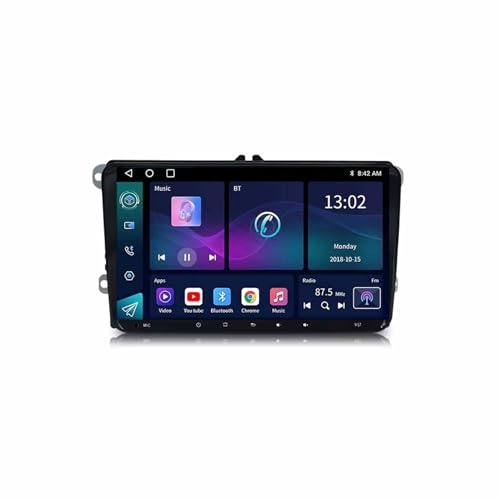 Radio Estéreo para Coche para Seat Altea XL Leon Skoda Fabia Combi Yeti Enlace Espejo iOS, Navegación, G00Gle Asistente de Voz, Siri, FM, Aux, Bluetooth, 4 Nuclear 1G+16G