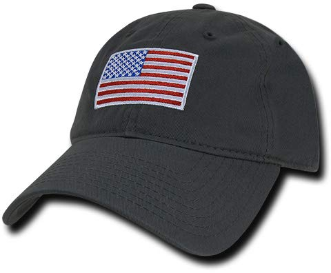 RAPDOM Baseball-Kappen im Polo-Stil mit amerikanischer Flagge, Original Kohle, Einheitsgröße