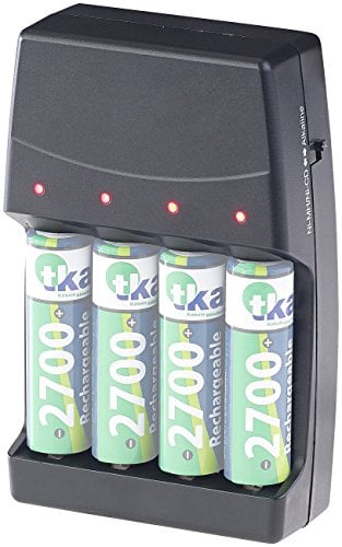 revolt Akku Ladegerät: 2in1-Ladegerät für NiMH-/NiCd-Akkus & Alkaline-Batterien, Typ AA & AAA (Alkali Batterien Aufladen, Alkaline Aufladen, Batterie aufladbar)