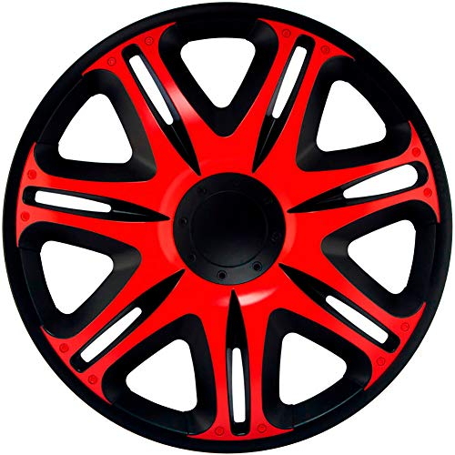Satz J-Tec Radzierblenden Nascar 14-Zoll Schwarz/Rot