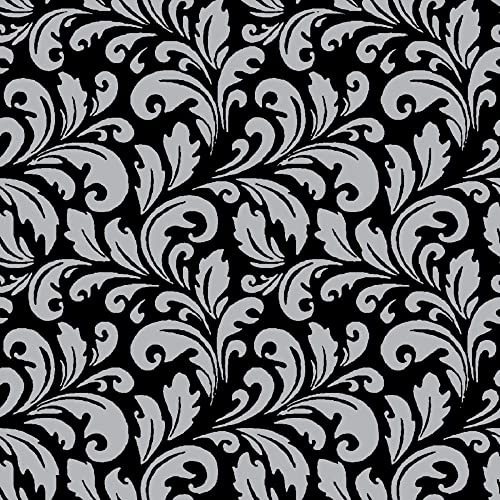 Sovie HORECA Linclass Airlaid Servietten 40x40cm, Ideal für Geburtstage Gastronomie und Hochzeiten, stillvolle elegante Ornamentstruktur, 50 Stück, CARLO in Schwarz-Silber