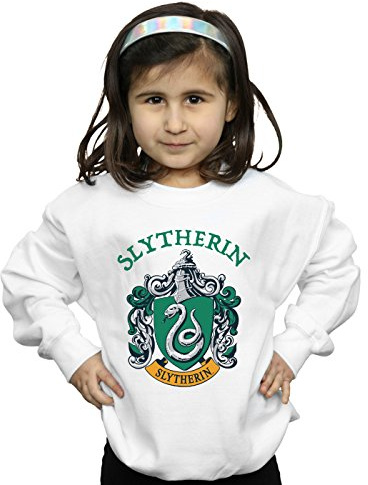 Harry Potter Girls Slytherin Crest Sweatshirt White 7-8 Years