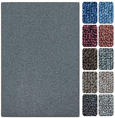 casa pura Teppich London | viele Größen | pflegeleichter Flacher Schlingenflor | Flurteppich, Wohnzimmerteppich, Küchenteppich, Schlafzimmerteppich (Dunkelgrau - 66x130 cm)