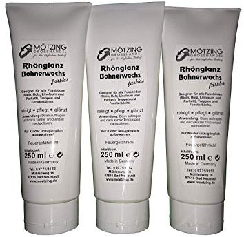 Rhönglanz Bohnerwachs 3x250 ml Made in Germany transparent farblos