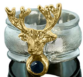 eigen-schmied-design Goldschmiede Silberring antler, Ring mit Geweih, handgefertigter Ring in massiv Silber, Jagd, Hirsch