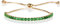 ZAVANA Bracciale Placcato Oro Regolabile da Donna e Ragazza, con Zirconi Cubici Verdi, Bracciali da Donna con Chiusura Regolabile con Perline, Braccialetti Sottili con Pietre Verde Smeraldo