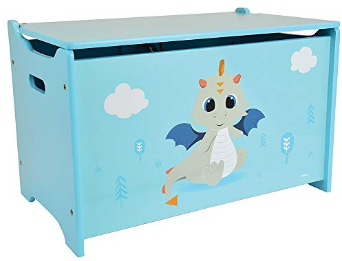 Fun House 713305 Leon Le Dragon Spielzeugkiste für Kinder, 40 x 58 x 36 cm, Blau