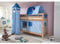 Relita Etagenbett Bert mit Stoffset blau, Buche massiv Natur lackiert