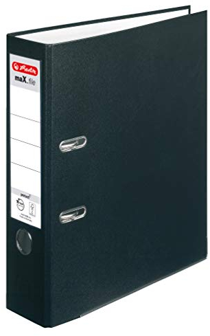 Herlitz 5480801 Ordner maX.file protect A4 (8 cm mit Einsteckrückenschild) (schwarz | 5er Pack)