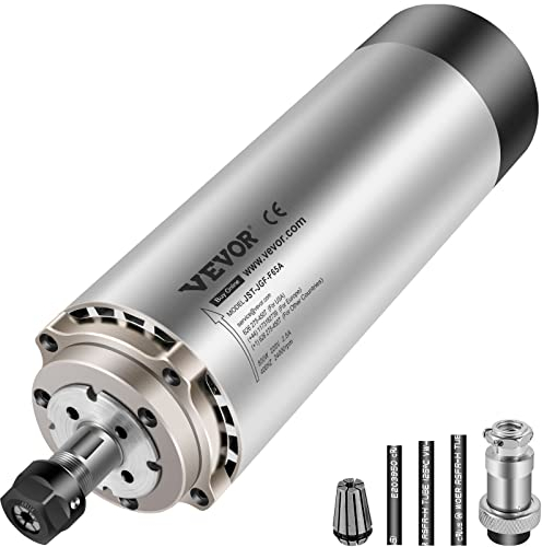 VEVOR Kit Motore mandrino CNC Raffreddamento ad aria 0,8kW Velocità 24000 giri/min Morsetto di serraggio ER11 Dissipazione di Calore Battito 0,005mm per macchina per incidere legno pietra metallo