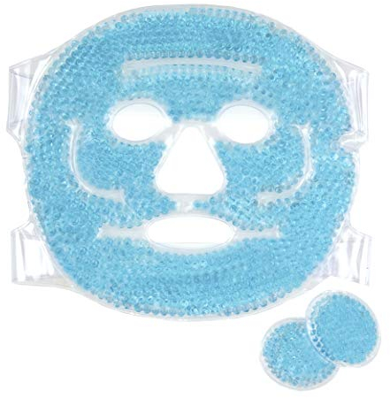 Cooling face mask & Eye Pads - Cool Gel Face Pack - Hot/Cold Therapy Sinusitis Treatment - Soothing Ice Relaxation Decongestant - Migraine | Inflammation | Puffy Eyes | Headache | Hangover | Dry Eyes