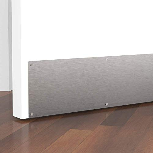 Kick Plate Brushed Stainless Steel Door Protection (Stainless Steel Self-Adhesive, 800 x 100mm)