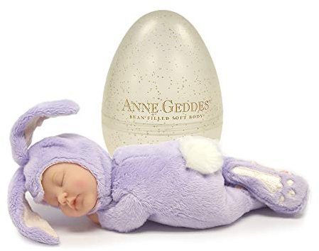 Anne Geddes Baby Puppe Häschen lila im Glitzerei -23cm-