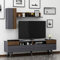 Homidea Moon Wohnwand – Wohnzimmer TV Set – TV Schrank – TV Lowboard – Fernsehtisch - TV Möbel mit 2 Türen in modernem Design (Anthrazit/Nussbaum)