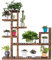 DREAMADE 7 Ebenene Blumentreppe aus Holz，Pflanzentreppe, Blumenständer, Blumenregal Pflanzenregal mit karbonisierter Oberfläche für In- und Outdoor, Balkon, Garten, Innenhof, Braun