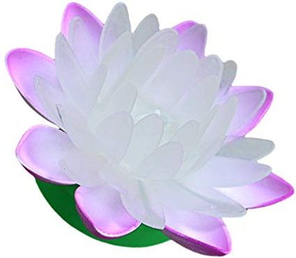 SOLUSTRE LED Lotus Laterne Künstliche Seerosen Schwimmlicht Lotusblume Wunschlicht Kerzen Licht Teichleuchte Teichlicht für Pool Teich Garten Deko Beleuchtung Lila