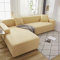 ABUKJM 2 Stück Couch überzug 2 Sitzer und 2 Sitzer für Ledersofa, Sofabezug Maisvlies Stretch Stoff All-Inclusive staubdicht, Haustier Kinder für Wohnzimmer sofaschoner Maschinen waschbar,Beige
