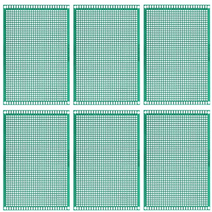 sourcing map 6 Stück PCB Board Einseitige Leiterplatten für Prototyping von Gedruckten Schaltungen Durchkontaktierte Löcher für DIY Löt Elektronikprojekte 80mmx120mm