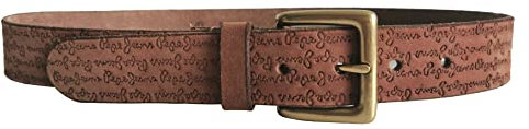Pepe Jeans Damen Echtleder Gürtel Logo Gürtel Tan PL020740 Größe S (80 cm), hautfarben
