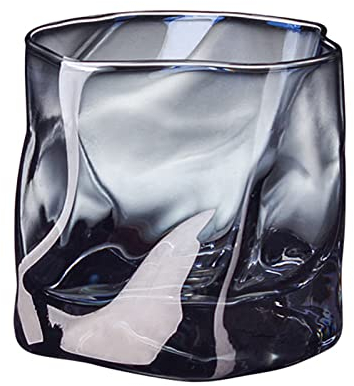 SLDHFE 2er Set Whisky Gläser, 280 ml, Bourbon Doppeltes Bleifrei Kristallgläser, Whiskey Glas Ideal für Bars, Wohnungen, Küchen und zum Verschenkens (Smokey Grey)