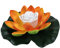 Solarleuchte 18cm LED Lotus Laterne Wasserlaterne Schwimmlaterne Solarlampen für außen Wasserdichte Garten Pool Licht Teichlicht Künstliche Seerose Licht für Garten Schwimmbad Brunnen Aquarien Orange