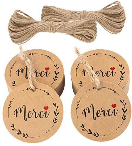 Geschenkanhänger Kraftpapier Anhänger EtikettenMERCI